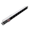 Equip 333293 rozdzielacz zasilania PDU 8 x gniazdo sieciowe 1U Czarny, Srebrny