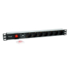 Equip 333309 rozdzielacz zasilania PDU 7 x gniazdo sieciowe 1U Czarny, Srebrny-25158888
