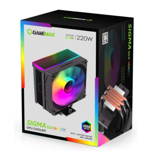 GameMax SIGMA 550 INFINITY BK system chłodzenia komputerów Procesor Chłodnica powietrza 12 cm Czarny 1 szt.-25145828