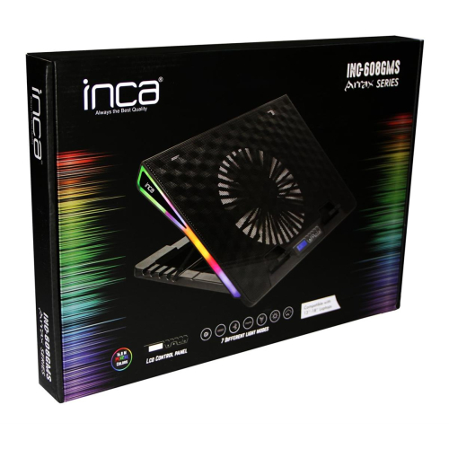 Inca INC-608GMS stojak na laptop Podstawka na notebooka Czarny 43,2 cm (17
