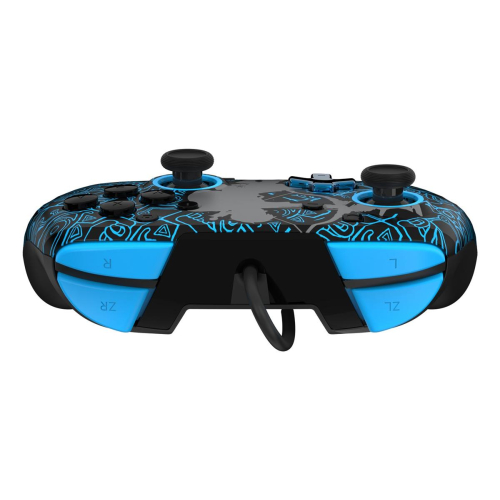 PDP Rematch: Sheikah Shoot Czarny, Niebieski USB Gamepad Analogowa/Cyfrowa Nintendo Switch, Nintendo Switch Lite, Ninten