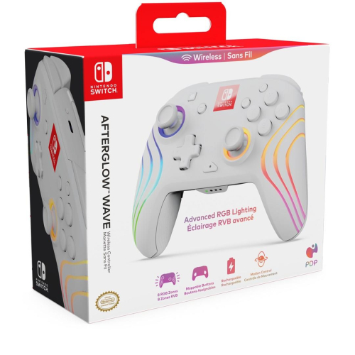 PDP Afterglow Wave Biały USB Gamepad Analogowa/Cyfrowa Nintendo Switch, Nintendo Switch Lite, Nintendo Switch OLED-2515