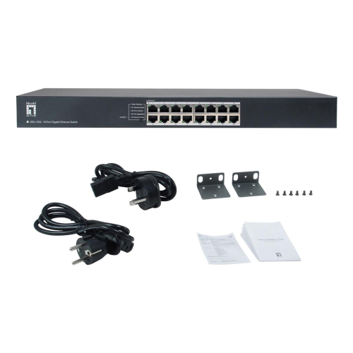 LevelOne GEU-1632 Nie zarządzany Gigabit Ethernet (10/100/1000) 1U Szary-25154377