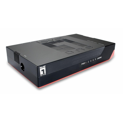 LevelOne GSW-0507 przełącznik sieciowy Nie zarządzany Gigabit Ethernet (10/100/1000) Czarny, Czerwony