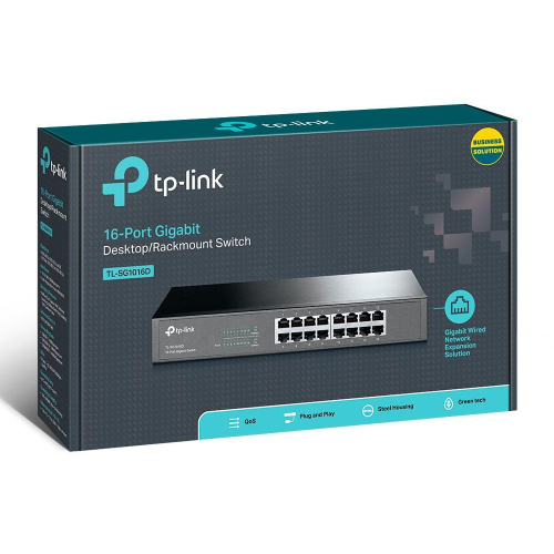 TP-Link TL-SG1016D(UN) przełącznik sieciowy Nie zarządzany L2 Gigabit Ethernet (10/100/1000) Czarny-25154477