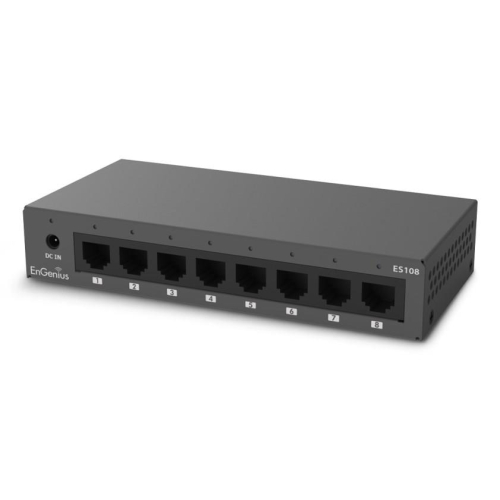 EnGenius ES108 przełącznik sieciowy Nie zarządzany Gigabit Ethernet (10/100/1000) Czarny-25154576