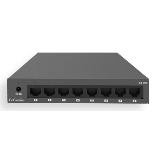 EnGenius ES108 przełącznik sieciowy Nie zarządzany Gigabit Ethernet (10/100/1000) Czarny