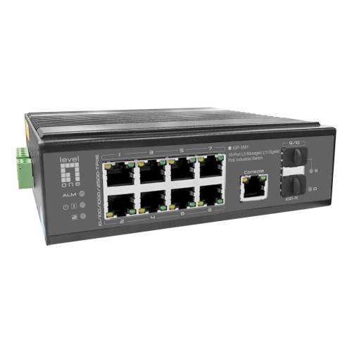 LevelOne IGP-1091 Zarządzany L3 2.5G Ethernet (100/1000/2500) Obsługa PoE Montaż na biurku/ścianie Czarny-25154633