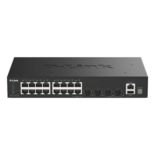 D-Link DGS-1530-20/E przełącznik sieciowy Zarządzany L2 Gigabit Ethernet (10/100/1000) Czarny