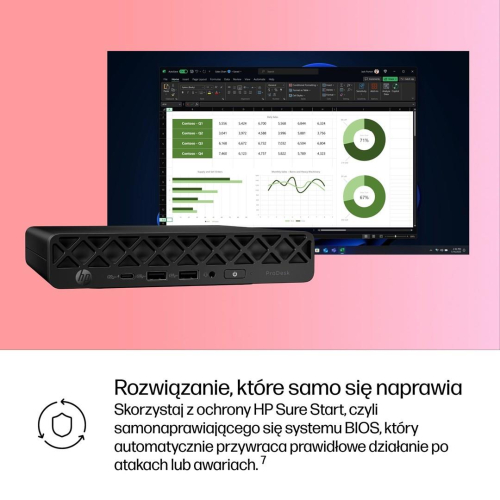 HP ProDesk 4 Mini G1i AI Intel Core Ultra 5 235T 16 GB DDR5-SDRAM 512 GB SSD Windows 11 Pro Mini PC AI PC Czarny-2515714