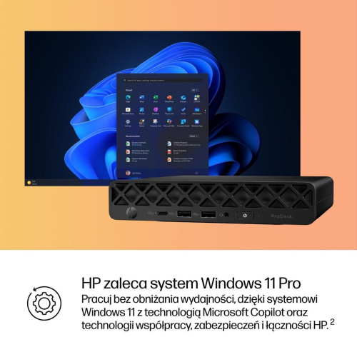 HP ProDesk 4 Mini G1i AI Intel Core Ultra 5 235T 16 GB DDR5-SDRAM 512 GB SSD Windows 11 Pro Mini PC AI PC Czarny-2515714