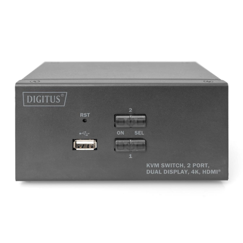 Przełącznik KVM, 2-portowy, podwójny wyświetlacz, 4K, HDMI-25158034