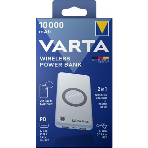 Varta 57913 Litowo-polimerowy (LiPo) 10000 mAh Bezprzewodowe ładowanie Biały-25158274
