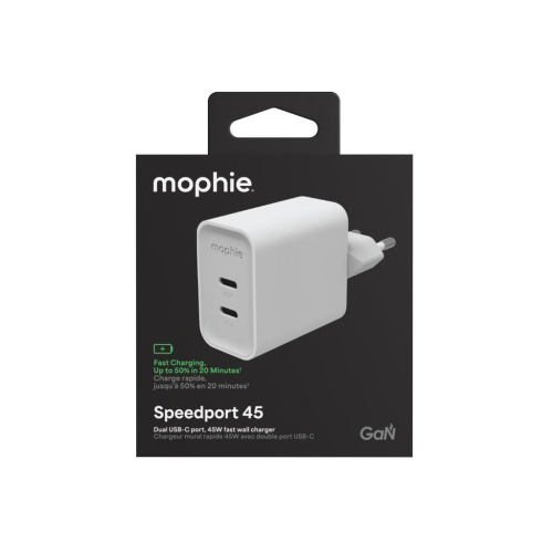 mophie Speedport 45 Uniwersalne Biały Prąd przemienny Szybkie ładowanie Wewnętrzna-25158395
