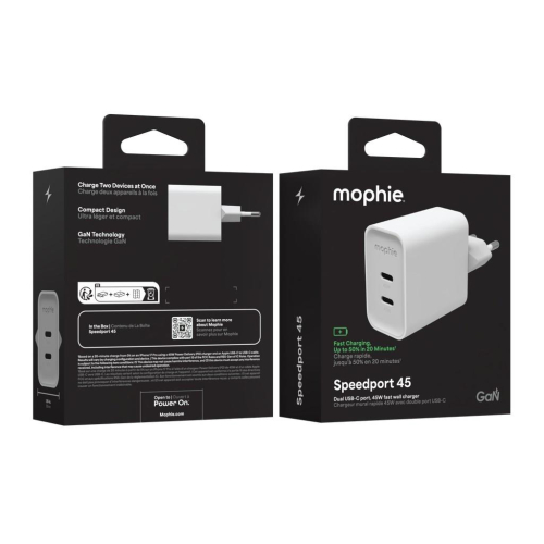 mophie Speedport 45 Uniwersalne Biały Prąd przemienny Szybkie ładowanie Wewnętrzna-25158396