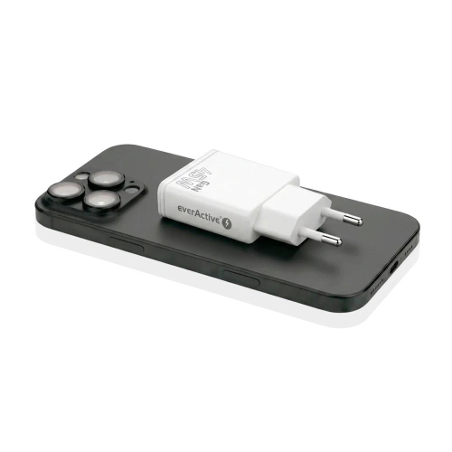 EVERACTIVE ŁADOWARKA SIECIOWA GAN 1 X USB, 1 X USB-C QUICK CHARGE 3.0 45W BIAŁA SC-460Q-25158441