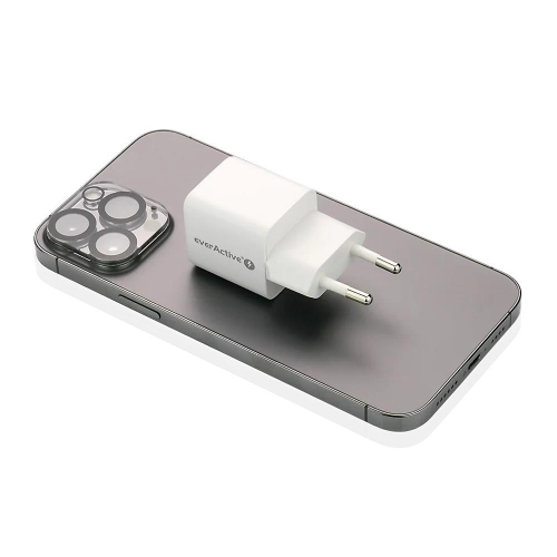 EVERACTIVE ŁADOWARKA SIECIOWA GAN 1 X USB, 1 X USB-C QUICK CHARGE 3.0 20W BIAŁA SC-330Q-25158448