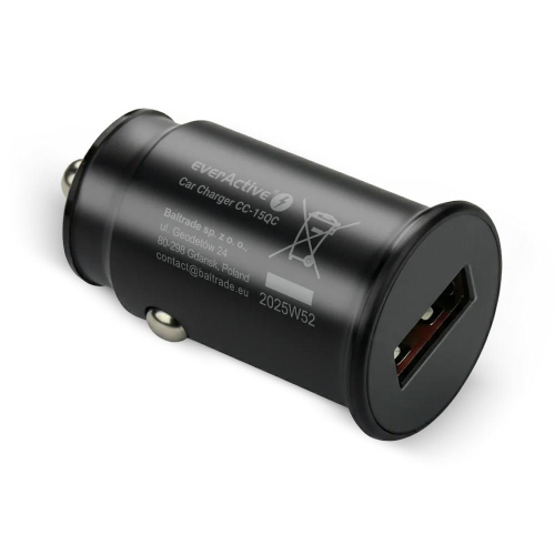 EVERACTIVE ŁADOWARKA SAMOCHODOWA 1 X USB CZARNA + KABEL CC-15QC-25158498