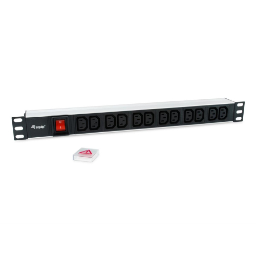 Equip 333318 rozdzielacz zasilania PDU 12 x gniazdo sieciowe 1U Czarny, Srebrny-25158873