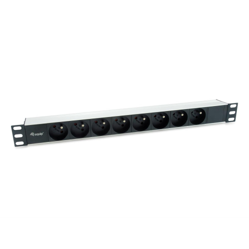 Equip 333313 rozdzielacz zasilania PDU 8 x gniazdo sieciowe 1U Czarny, Srebrny