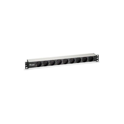 Equip 333292 rozdzielacz zasilania PDU 9 x gniazdo sieciowe 1U Czarny, Srebrny