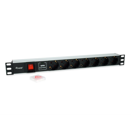 Equip 333309 rozdzielacz zasilania PDU 7 x gniazdo sieciowe 1U Czarny, Srebrny-25158888