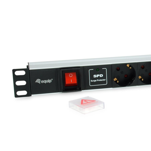 Equip 333309 rozdzielacz zasilania PDU 7 x gniazdo sieciowe 1U Czarny, Srebrny-25158889