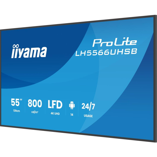 iiyama LH5566UHSB-B1AG signage display Płaski panel Digital Signage 139,7 cm (55