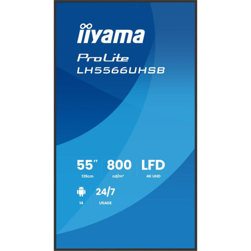 iiyama LH5566UHSB-B1AG signage display Płaski panel Digital Signage 139,7 cm (55