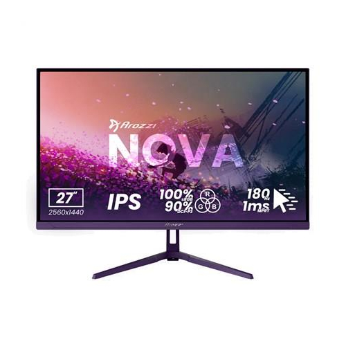 Arozzi | Nova | 27 " | IPS | QHD | 16:9 | 180 Hz | 1 ms | 2560 x 1440 pixels | 350 cd/m2 | HDMI ports quantity 2 | Purple