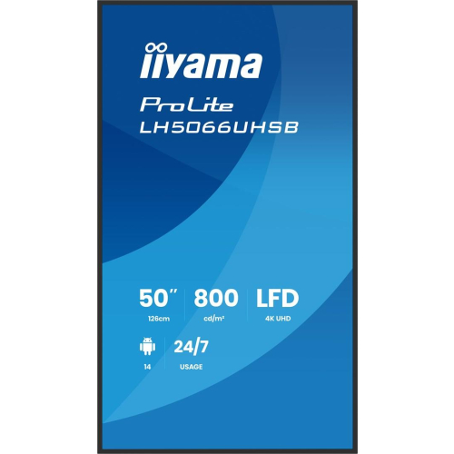 iiyama LH5066UHSB-B1AG signage display Płaski panel Digital Signage 127 cm (50
