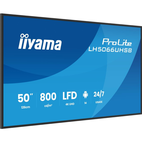 iiyama LH5066UHSB-B1AG signage display Płaski panel Digital Signage 127 cm (50