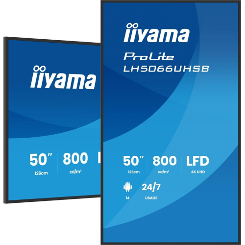 iiyama LH5066UHSB-B1AG signage display Płaski panel Digital Signage 127 cm (50