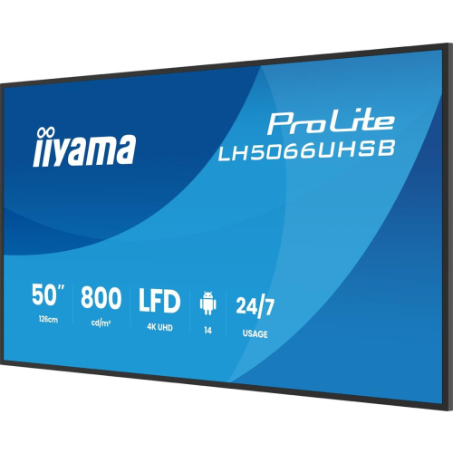 iiyama LH5066UHSB-B1AG signage display Płaski panel Digital Signage 127 cm (50