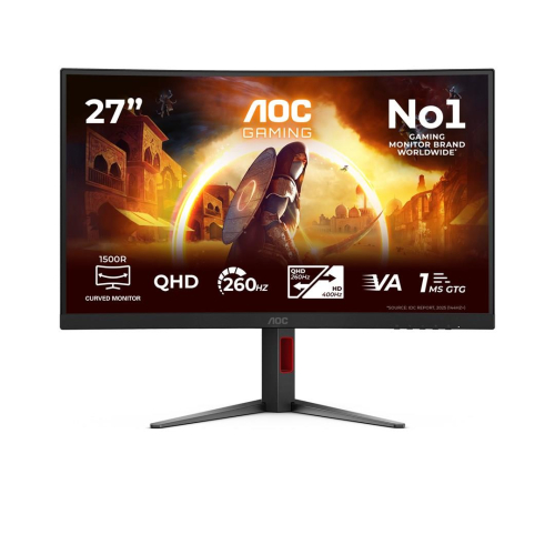 AOC G4 CQ27G4Z2P monitor komputerowy 68,6 cm (27") 2560 x 1440 px Quad HD LCD Czarny, Czerwony