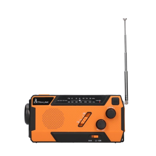 Extralink EX.93746 RADIO AWARYJNE SOLARNE Z KORBKA DYNAMO POWERBANK 4000MAH Z LATARKA SOS SR-4000 Przenośny Analogowy-2