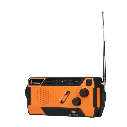 Extralink EX.93746 RADIO AWARYJNE SOLARNE Z KORBKA DYNAMO POWERBANK 4000MAH Z LATARKA SOS SR-4000 Przenośny Analogowy-2
