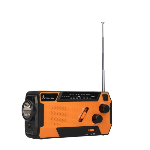 Extralink EX.93746 RADIO AWARYJNE SOLARNE Z KORBKA DYNAMO POWERBANK 4000MAH Z LATARKA SOS SR-4000 Przenośny Analogowy-2