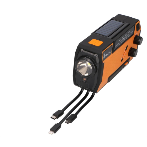 Extralink EX.93746 RADIO AWARYJNE SOLARNE Z KORBKA DYNAMO POWERBANK 4000MAH Z LATARKA SOS SR-4000 Przenośny Analogowy-2