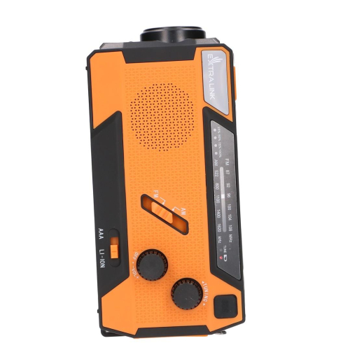 Extralink EX.93746 RADIO AWARYJNE SOLARNE Z KORBKA DYNAMO POWERBANK 4000MAH Z LATARKA SOS SR-4000 Przenośny Analogowy-2