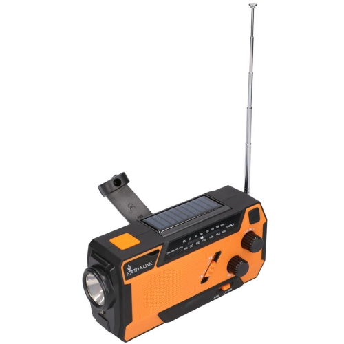 Extralink EX.93746 RADIO AWARYJNE SOLARNE Z KORBKA DYNAMO POWERBANK 4000MAH Z LATARKA SOS SR-4000 Przenośny Analogowy-2