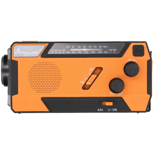 Extralink EX.93746 RADIO AWARYJNE SOLARNE Z KORBKA DYNAMO POWERBANK 4000MAH Z LATARKA SOS SR-4000 Przenośny Analogowy-2
