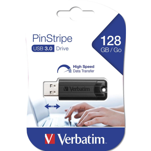 Verbatim PinStripe pamięć USB 128 GB USB Typu-A 3.2 Gen 1 (3.1 Gen 1) Czarny-25172959