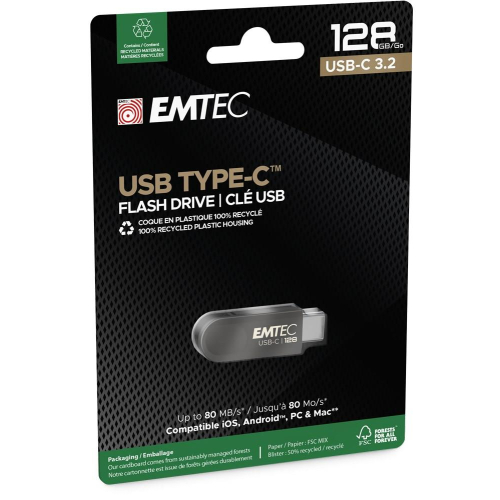 Emtec C280 pamięć USB 128 GB USB Type-C 3.2 Gen 1 (3.1 Gen 1) Czarny-25173157