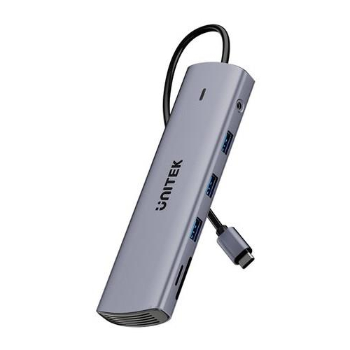 UNITEK D1113BGY01 huby i koncentratory 2 x USB 3.2 Gen 2 (3.1 Gen 2) Type-C 1000 Mbit/s Szary