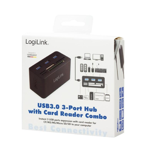LogiLink CR0042 stacja dokująca Przewodowa USB 3.2 Gen 1 (3.1 Gen 1) Type-A Czarny-25173945