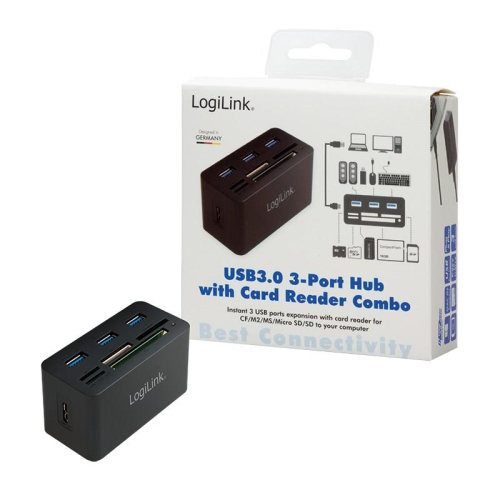 LogiLink CR0042 stacja dokująca Przewodowa USB 3.2 Gen 1 (3.1 Gen 1) Type-A Czarny-25173946