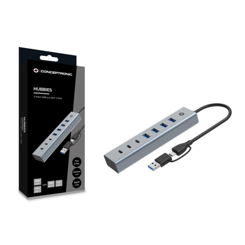 Conceptronic HUBBIES20G huby i koncentratory USB 3.2 Gen 1 (3.1 Gen 1) Type-C 5000 Mbit/s Szary-25173978