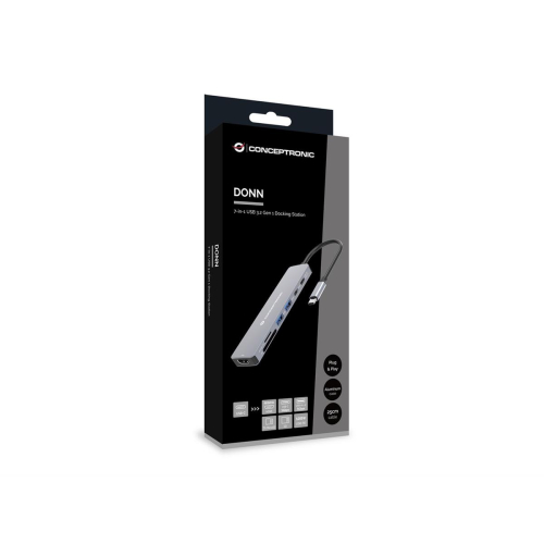 Conceptronic DONN28G stacja dokująca Przewodowa USB 3.2 Gen 1 (3.1 Gen 1) Type-C Szary-25173997