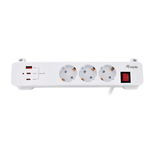 Equip 245556 rozgałęziacz 2 m 3 x gniazdo sieciowe Wewnętrzna Biały
